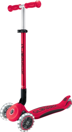 Globber Elite Lights piros gyermek háromkerekű roller