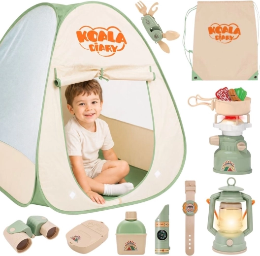 Woopie Discovery gyermek kempingkészlet bivaksátorral XXL, 15 darabos