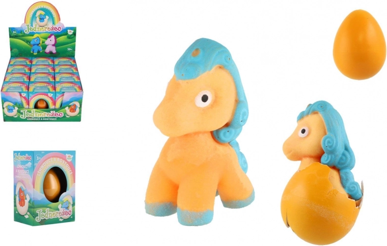 Kikelő és növekvő unikornis tojásban 6 cm