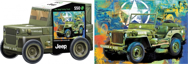 Eurographics puzzle katonai dzsip formájú fém dobozban 550 darab