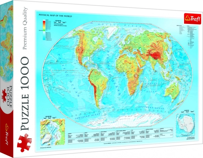 Puzzle fizikai világtérkép 1000 darab Trefl