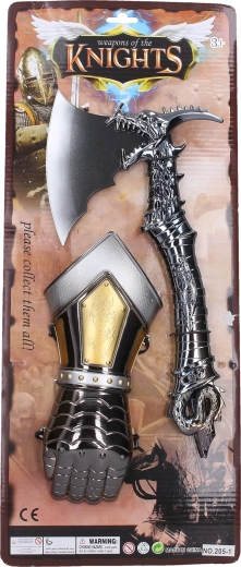 gyermek harci bárd és lovagi kesztyű 33 cm