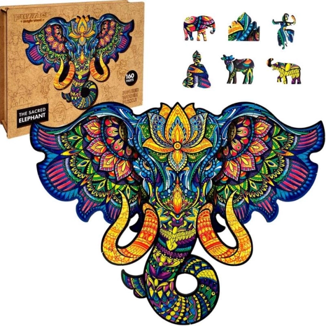 Fa puzzle Szent elefánt 160 darabos
