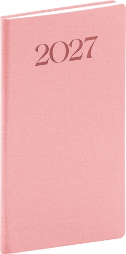 Notique zsebnaptár Biella 2027 rózsaszín 9 × 15,5 cm