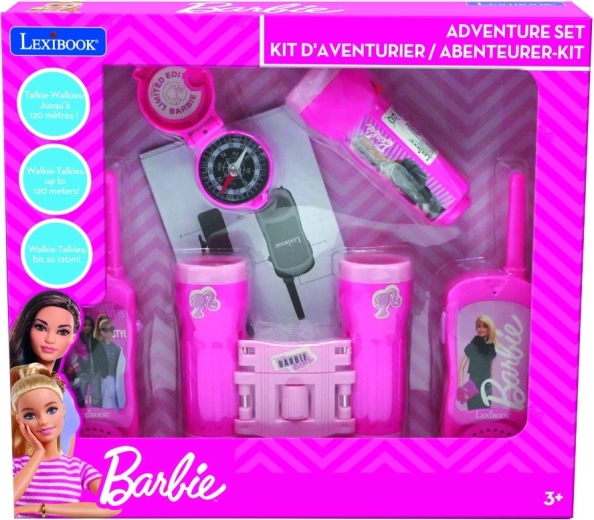 Barbie kaland szett adóvevőkkel, távcsővel, zseblámpával és iránytűvel