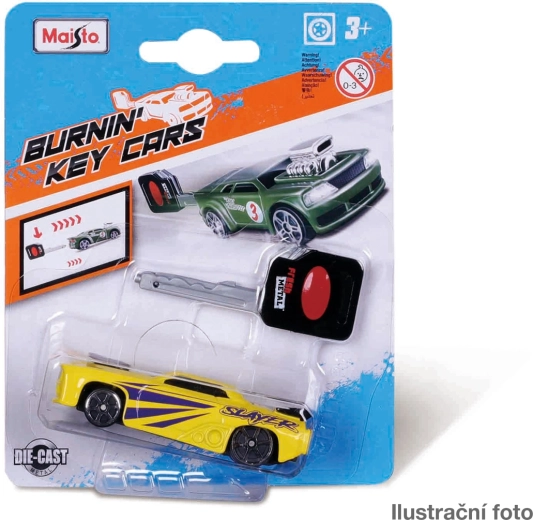 Maisto Burnin’ Key Cars 3 – fém kulcsos kisautó (assort)
