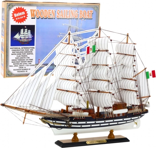 Dekoratív Vitorlás Modell Amerigo Vespucci 64x46cm