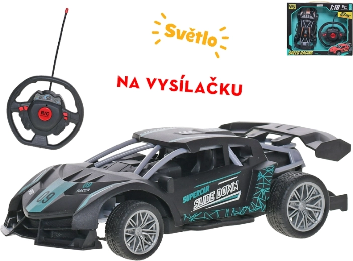 R/C versenyautó 1:18 fényhatásokkal, 27 MHz