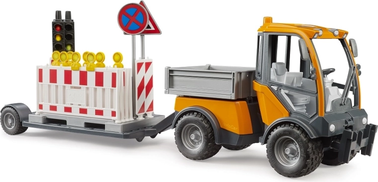 Bruder VarioCar platóval és közúti forgalombiztonsági utánfutóval