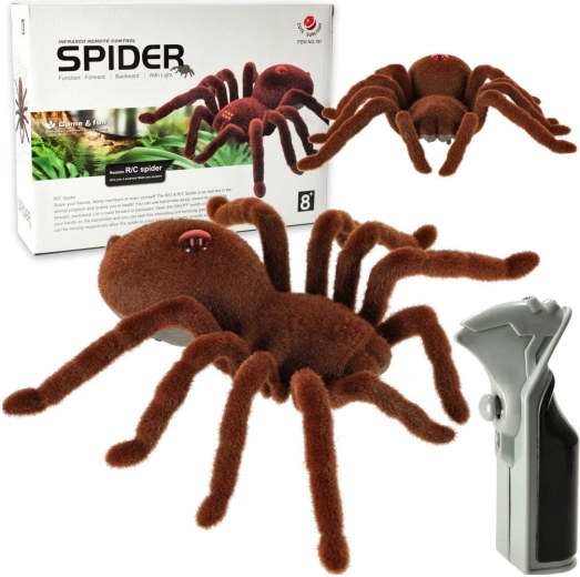 Távirányítású szőrös tarantula távirányítóval