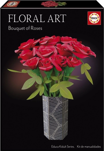Educa 3D puzzle Floral Art: vörös rózsa