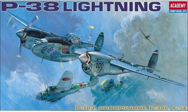 Academy P-38 E/J/L Lightning 1:48 repülőgép makett