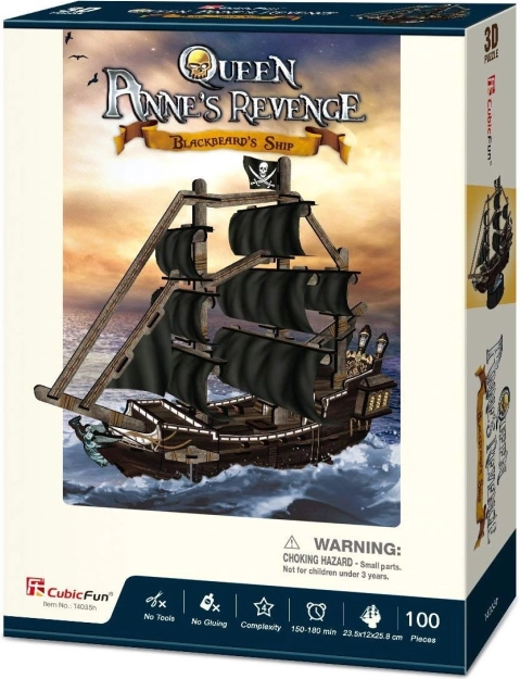 CubicFun 3D Puzzle Vitorlás Queen Anne's Revenge 100 Darab