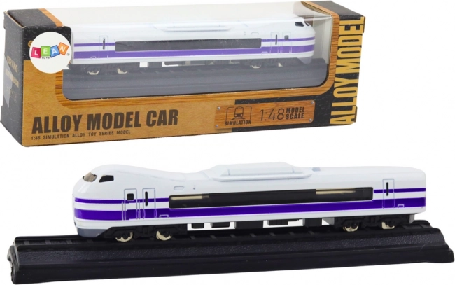 Fém gyűjtői vonatmodell 1:48, fehér‑lila