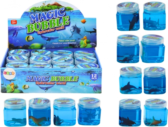 Glutek Slime állatfigurákkal, kék
