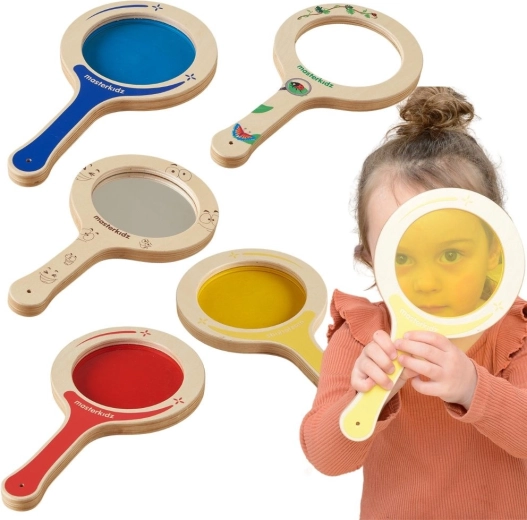 Masterkidz 5 darabos fa lapátkészlet színes lencsékkel és nagyítóval