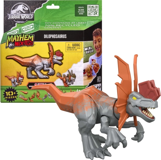 Jurassic World Mayhem Mix-Ups 2 az 1-ben Dilophosaurus dinoszauruszfigura