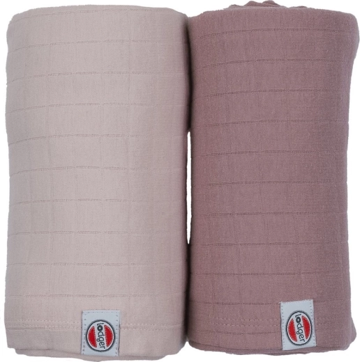Lodger Swaddler Solid pamut pólya Powder/Rose 110 × 110 cm (2 db)