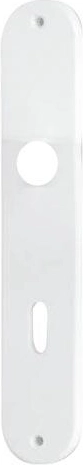 Pajzsos beltéri ajtókilincs kulcsos zárhoz, 72 mm osztástáv, fehér, műanyag