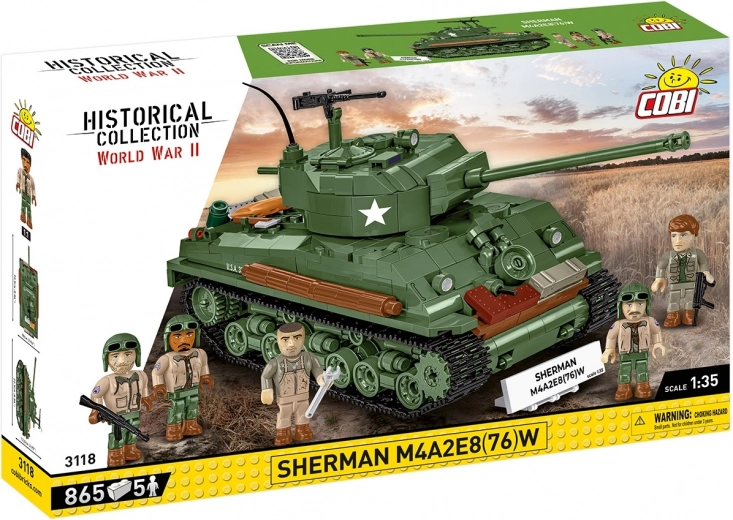 SHERMAN M4A2E8 (76)W „Easy Eight” tank építőkészlet – 865 elem