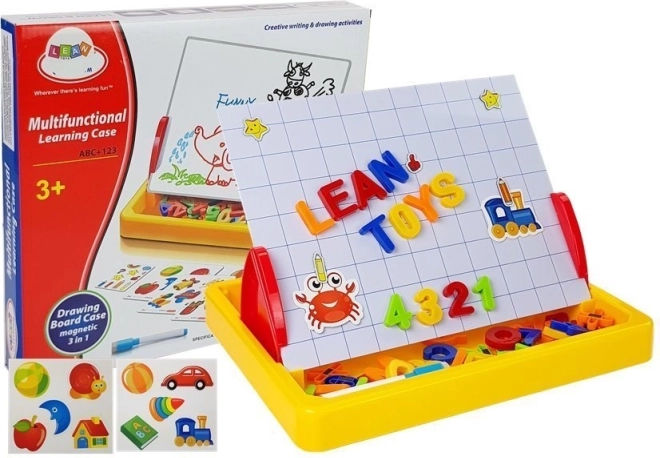 Mágneses rajztábla betű- és számszettel