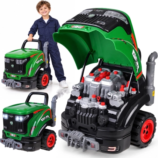 Interaktív traktor a kis szerelő műhelye