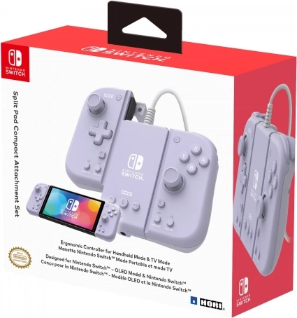 hori switch split pad pro és adapter levendula