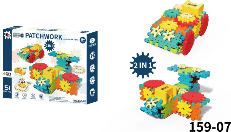 Kreatív építőkészlet STEAM 51 db fogaskerekekkel és motorral