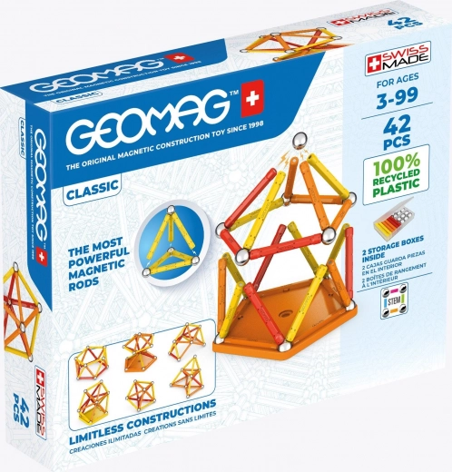 GEOMAG újrahasznosított mágneses építőkészlet, 42 darab