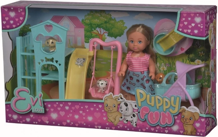 Evi baba a kölyökkutyák játszóterén