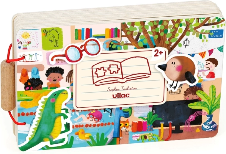 Vilac fa könyv puzzle-lel és aktivitásokkal