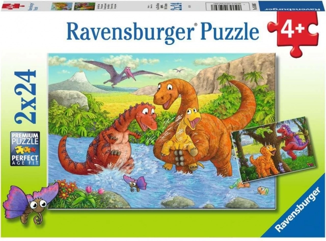 RAVENSBURGER puzzle játékos dinoszauruszok 2×24 darab