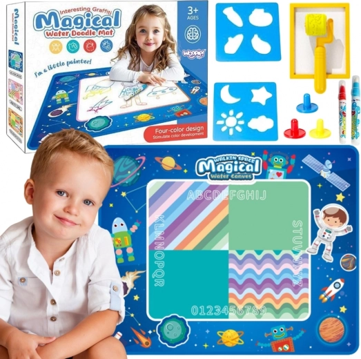 Woopie vizes rajzoló szőnyeg XXL 100 × 80 cm – űr, kék