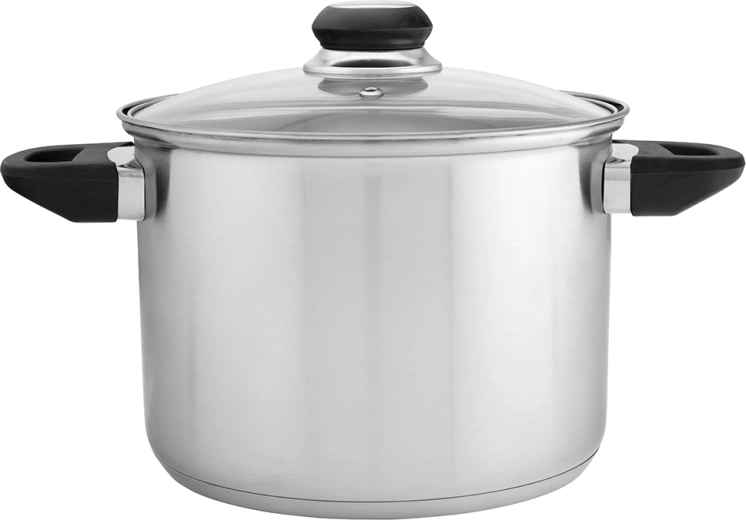 Emilio magas rozsdamentes fazék 4,3 l üveg fedővel (20 cm)
