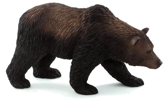 Realista grizzly medvebocs figura