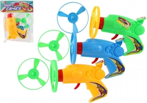 Kilőhető propeller indítóval – 12 cm-es műanyag pisztoly, különböző színek