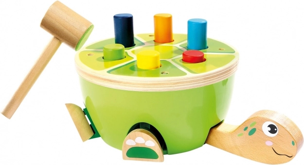 Bino teknős kalapálójáték – fa motorikus játék gyerekeknek