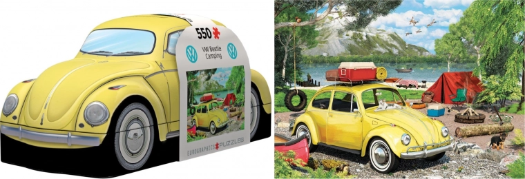 Puzzle fémdobozban – VOLKSWAGEN Bogár a kempingben, 550 darab