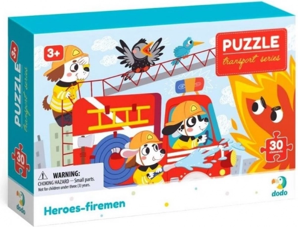 DODO puzzle Közlekedés: hős tűzoltók, 30 darabos