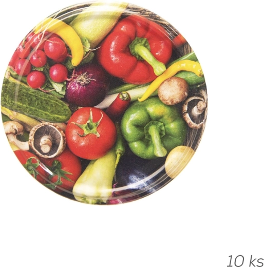 Fém befőttesüveg-fedő BIO 66 zöldség mintával 10 db