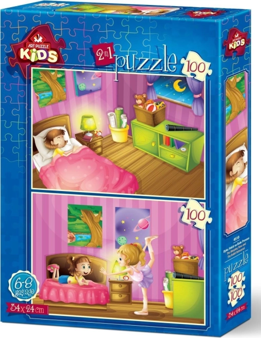 Puzzle Esti buli és balettpróba 2×100 darab