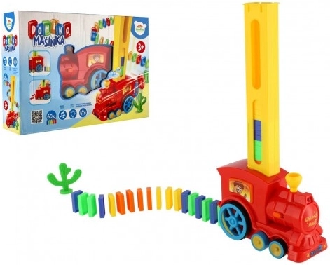 Domino vonat automatikus építéssel, fénnyel és hanggal