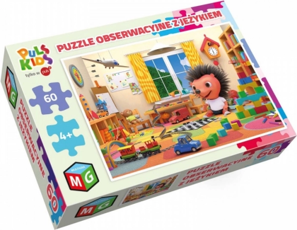 60 darabos megfigyelő puzzle sündisznóval