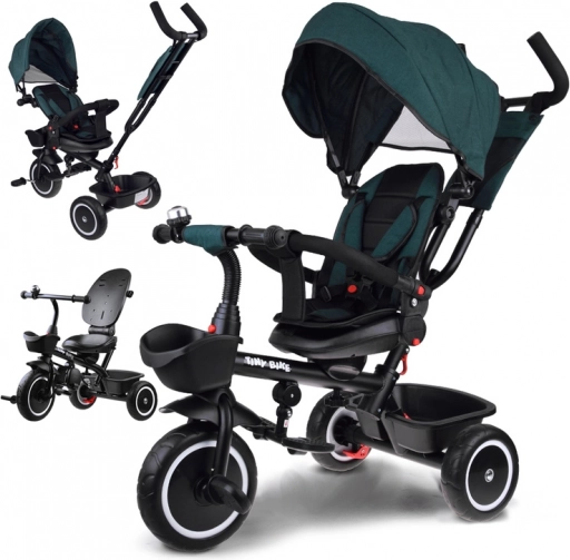 Gyermek 3 az 1-ben TINY BIKE háromkerekű napellenzővel – Kék