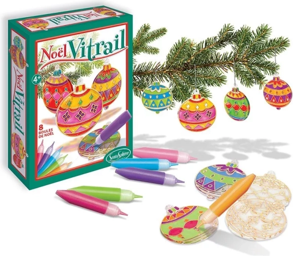 Sentosphere karácsonyi ólomüveg hatású díszek