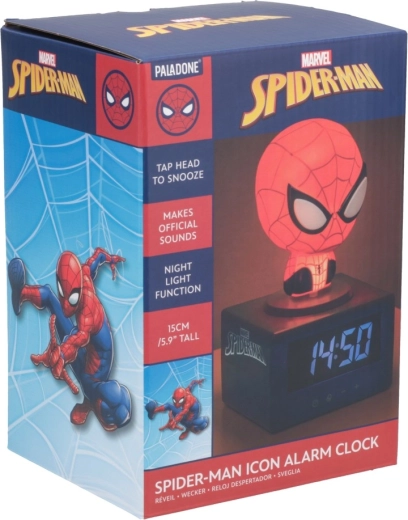 Marvel Spider-Man ikonikus ébresztőóra éjszakai fénnyel