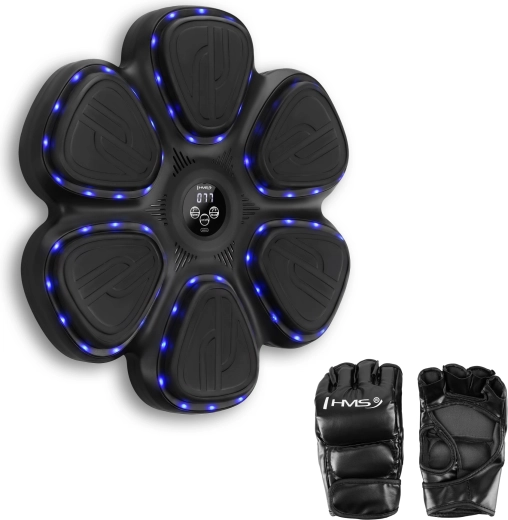 HMS elektronikus boxcél LED-del és Bluetooth-tal, kesztyűkkel együtt
