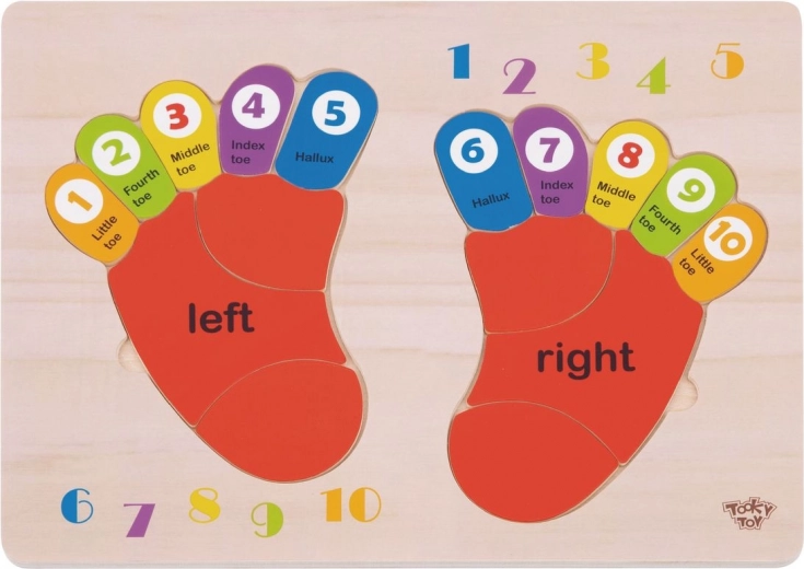 Fa oktató puzzle TOOKY TOY - Számok és színek tanulása