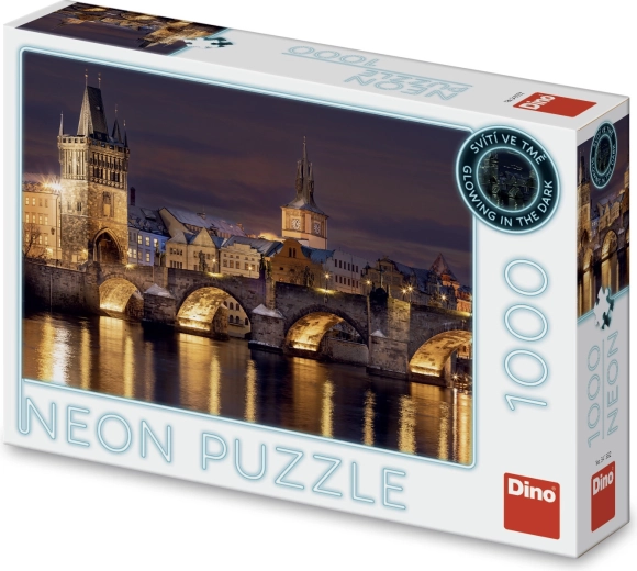 Éjszakai Károly híd neon puzzle 1000 darab