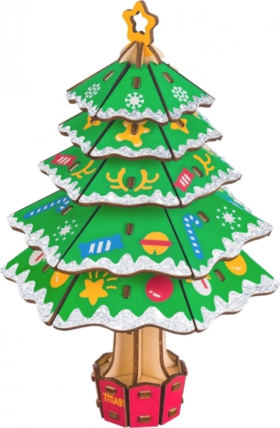 woodcraft fa 3d puzzle karácsonyfa